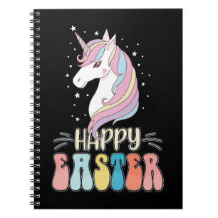 Frohe Ostern Einhorn Hase Kaninchen Eier Notizblock