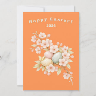 Frohe Ostern Elegante Blumen Kirschblüten Frühling Feiertagskarte