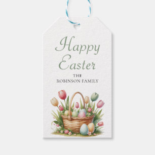 Frohe Ostern Elegante Florale Moderne Geschenkanhänger