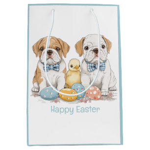 Frohe Ostern English Bulldogs Mittlere Geschenktüte