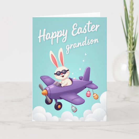 Frohe Ostern Enkel Flugzeugkarte Karte (Vorderseite)