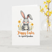 Frohe Ostern Enkel Hase Karte (Gelbe Blume)