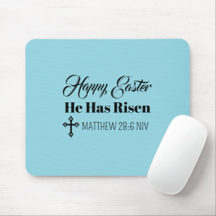 Frohe Ostern Er ist auferstanden Bibelvers Hellbla Mousepad