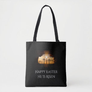 Frohe Ostern Er ist auferstanden Drei Kreuze Tasche