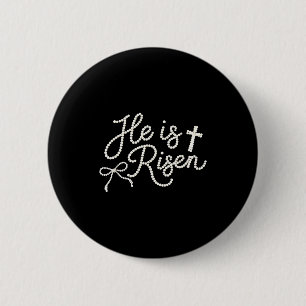 Frohe Ostern er ist auferstanden Perle Jesus chris Button
