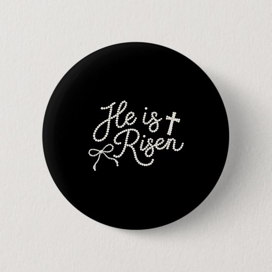 Frohe Ostern er ist auferstanden Perle Jesus chris Button (Vorderseite)