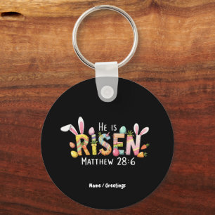 Frohe Ostern! Er ist zum Feiern Jesu Christi ersch Schlüsselanhänger