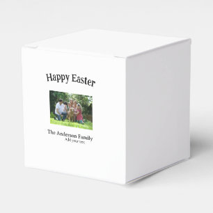 Frohe Ostern Familienfoto Name Text Wiedersehen ei Geschenkschachtel