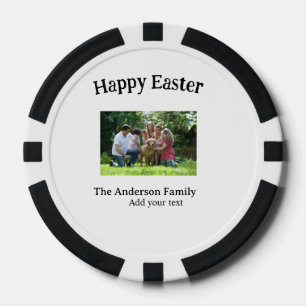 Frohe Ostern Familienfoto Name Text Wiedersehen ei Pokerchips