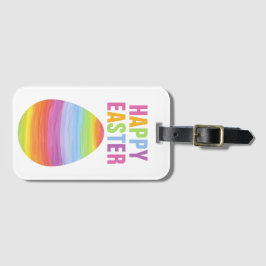 Frohe Ostern Farbige gestreifte Ostereier Gepäckanhänger