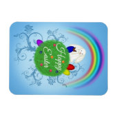 Frohe Ostern Farbiger Planet & Regenbogen Süßer Ha Magnet (Horizontal)