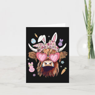 Frohe Ostern Färse Kuh Hasenohren Ei Jagd  Karte