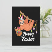 Frohe Ostern Faultier-Einladung Einladung (Stehend Vorderseite)