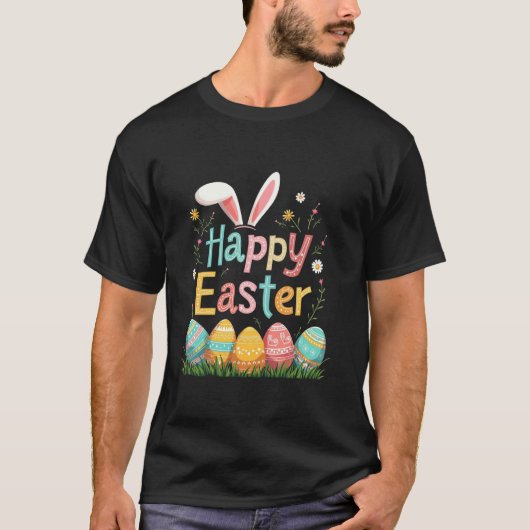 Frohe Ostern Feier T-Shirt (Vorderseite)