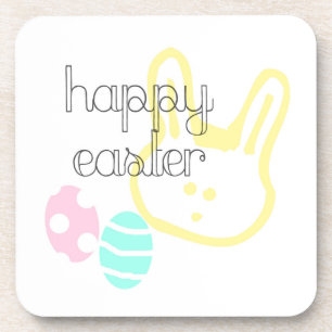 frohe Ostern Feiertag Pastell Eier Hase Getränkeuntersetzer