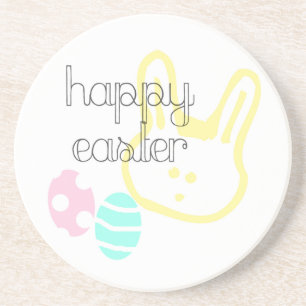 Frohe Ostern Feiertag Pastell Eier Hase Sandstein Untersetzer