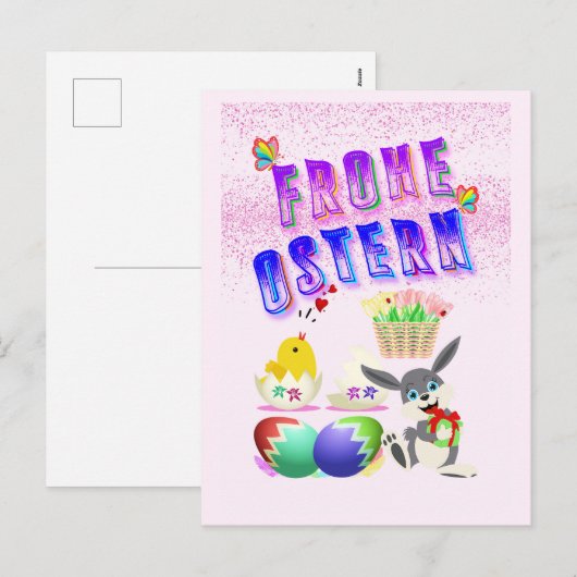 Frohe Ostern Feiertagspostkarte (Vorne/Hinten)