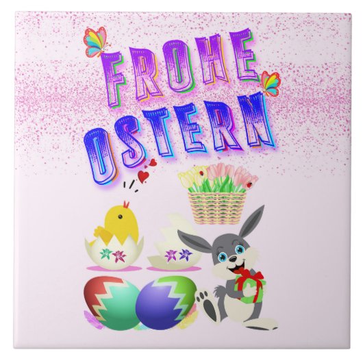 Frohe Ostern Fliese (Vorderseite)