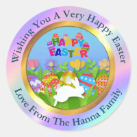 Frohe Ostern - Florales Kaninchen & Eier Favor
