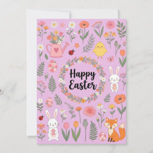 Frohe Ostern Floralkarte  Feiertagskarte