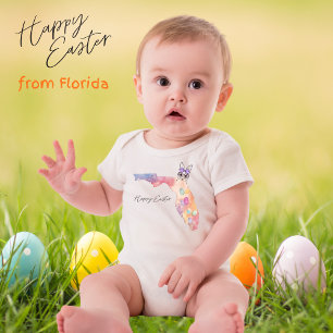 Frohe Ostern Florida State Pastell-Eier und Hase Baby Strampler