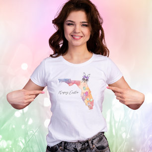 Frohe Ostern Florida State Pastell-Eier und Hase T-Shirt