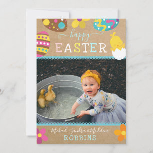 Frohe Ostern Foto Familie Süß  Feiertagskarte