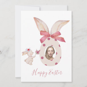 frohe Ostern Foto Pastellrosa Feiertagskarte