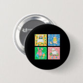 Frohe Ostern Fröhliche Süße Niedliche Festliche Ha Button (Vorne & Hinten)