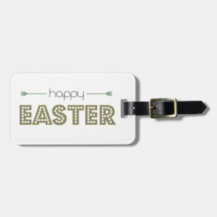 frohe ostern frühling gelb minze grün einfach gepäckanhänger