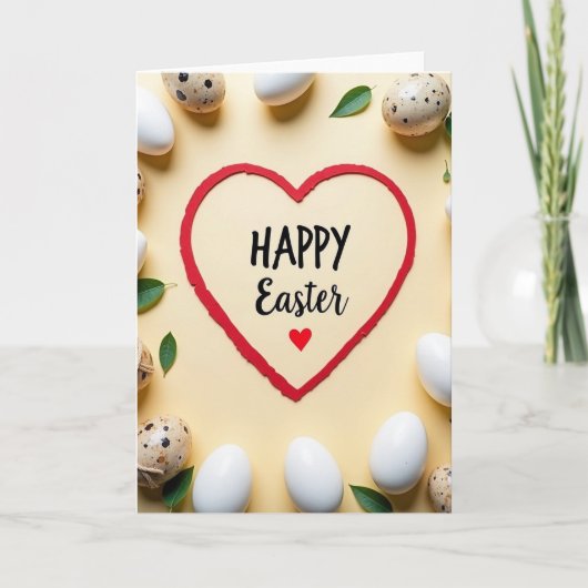Frohe Ostern Frühling Herz Karte (Vorderseite)