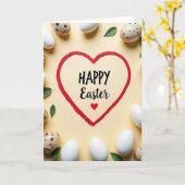 Frohe Ostern Frühling Herz Karte (Gelbe Blume)