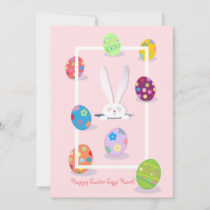 Frohe Ostern Frühlings Süße Osterhasen Ostereiersu Feiertagskarte