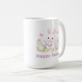 Frohe Ostern Frühlingsdesign - Süßer Osterhase Kaffeetasse (VorderseiteRechts)