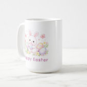 Frohe Ostern Frühlingsdesign - Süßer Osterhase Kaffeetasse (Vorderseite Links)
