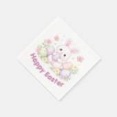 Frohe Ostern Frühlingsdesign - Süßer Osterhase Serviette (Ecke)