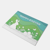 Frohe Ostern, Frühlingslandschaft Urlaub Fußmatte (Schrägansicht)