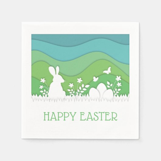 Frohe Ostern, Frühlingslandschaft Urlaub Serviette (Vorderseite)