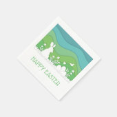 Frohe Ostern, Frühlingslandschaft Urlaub Serviette (Ecke)