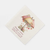 Frohe Ostern Frühlingsrosa und gelbe Blumen Schirm Serviette (Ecke)