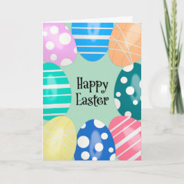 Frohe Ostern für alle dekorierten Ostereier Feiertagskarte