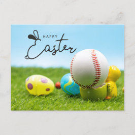 Frohe Ostern für Baseball Player Feiertagspostkarte