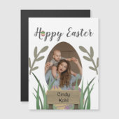 Frohe Ostern für Freunde, Mama & Baby Foto Brauch Magnetkarte (Vorne/Hinten)