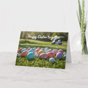 Frohe Ostern für Golfer mit Golfball und Ei Feiertagskarte