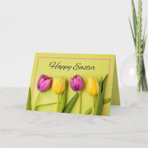 Frohe Ostern für jeden hübschen Tulpen Feiertagskarte