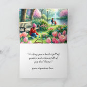 Frohe Ostern für Kinder geklappte Grußkarte Karte (Innenseite)