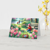 Frohe Ostern für Kinder geklappte Grußkarte Karte (Gelbe Blume)