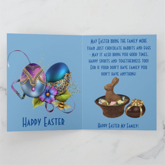 Frohe Ostern für meine Familie Karte (Innenseite)