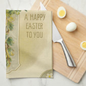 Frohe Ostern für Sie - Antike Postkarte,  Geschirrtuch (Viertel Falte)