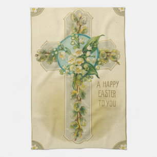 Frohe Ostern für Sie - Antike Postkarte,  Geschirrtuch